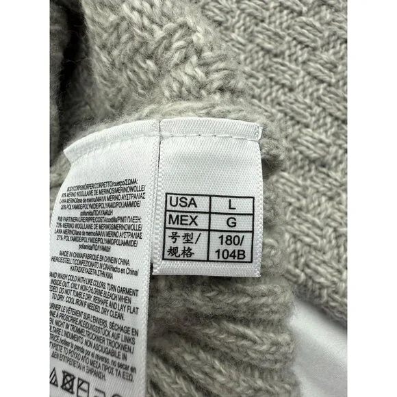Brooks Brothers Knit Sweater Men L Gray Merino Wool Old Money Grandpa $298